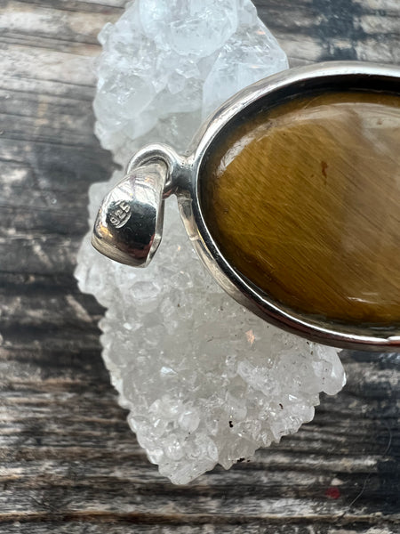 Tiger's Eye + 925 Sterling Silver Pendant