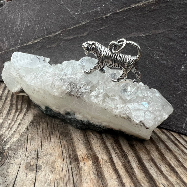 925 Sterling Silver Tiger Pendant
