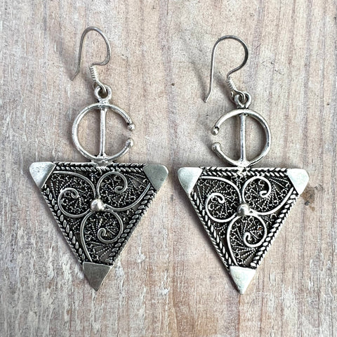 Large Tizerais Silver Earrings