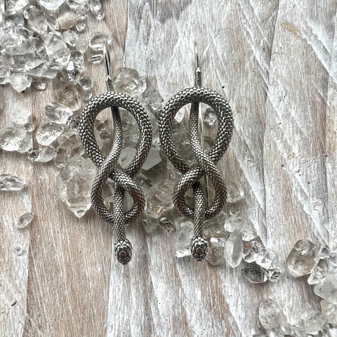 925 Sterling Silver Snake Earrings