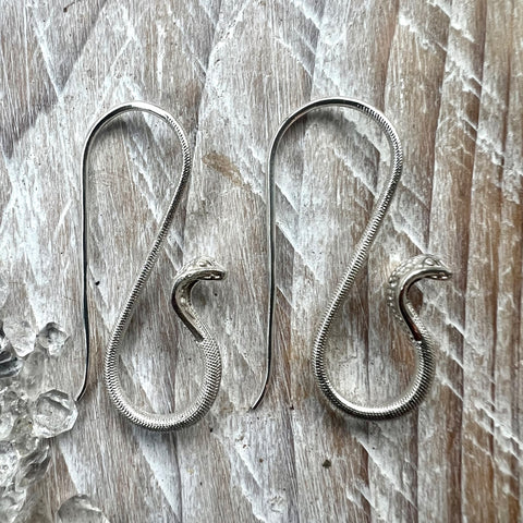 925 Sterling Silver Snake Earrings