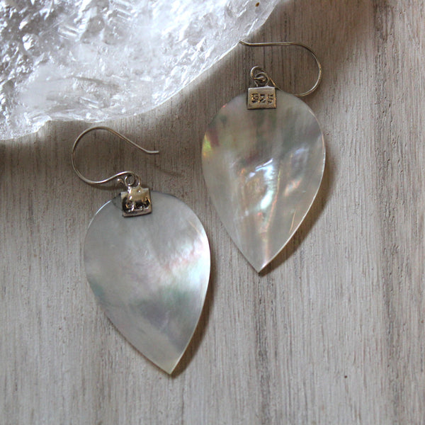 Mother of Pearl + 925 Silver Balinese Drop Earrings