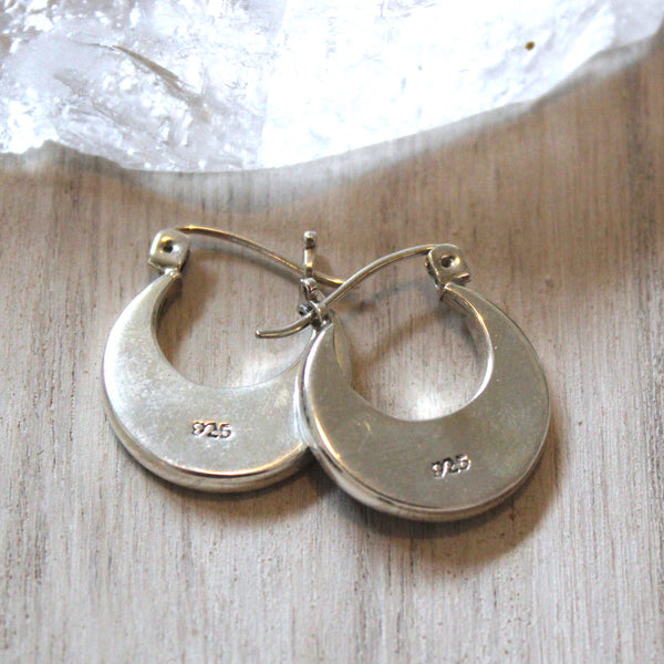 Little Abalone + Sterling Silver Hoops from Bali