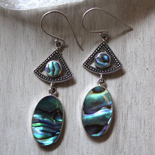 Abalone + 925 Sterling Silver Earrings