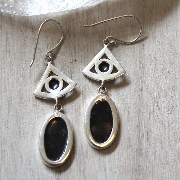 Abalone + 925 Sterling Silver Earrings