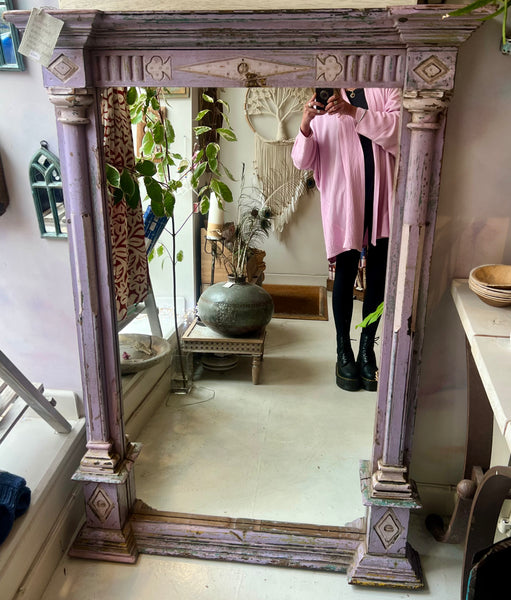 Vintage Indian Lilac Pillar Mirror