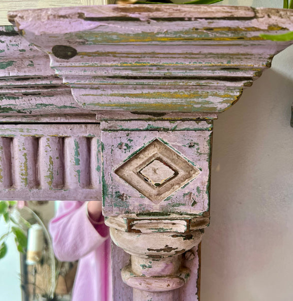 Vintage Indian Lilac Pillar Mirror