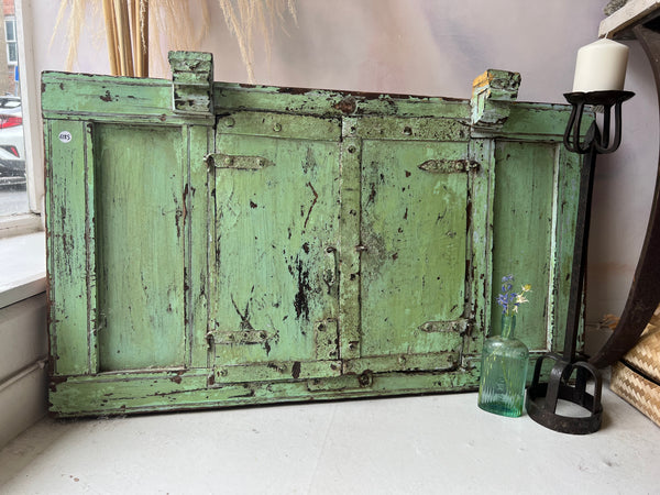 Vintage Indian Green Shutter Door Mirror