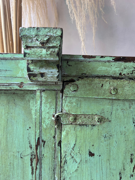 Vintage Indian Green Shutter Door Mirror
