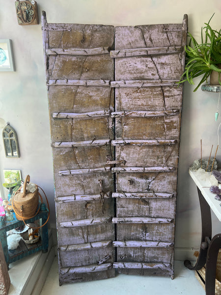 Vintage Indian Lilac & Teal Double Doors