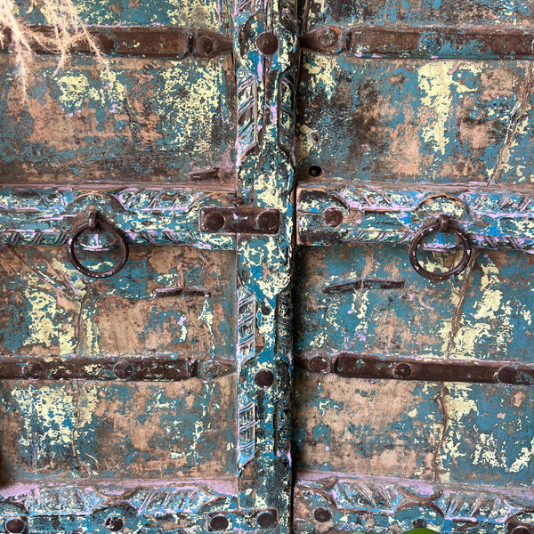 Vintage Indian Lilac & Teal Double Doors