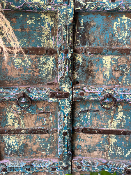 Vintage Indian Lilac & Teal Double Doors