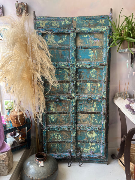 Vintage Indian Lilac & Teal Double Doors