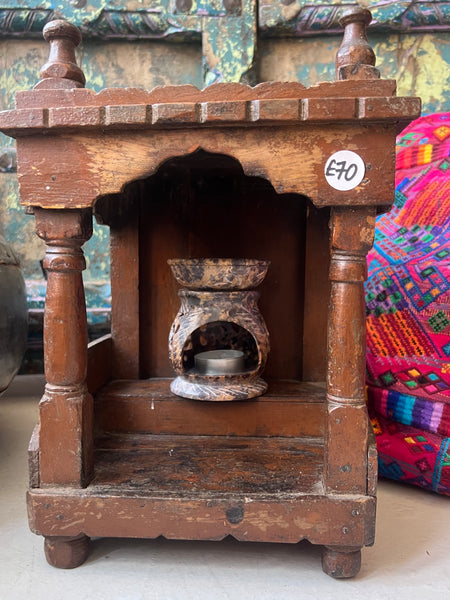 Vintage Indian Mini Wooden Shrine