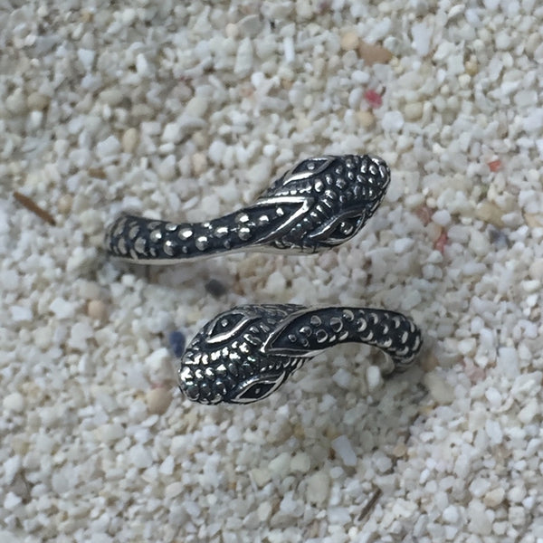 925 Silver Double Headed Snake Ring from Bali