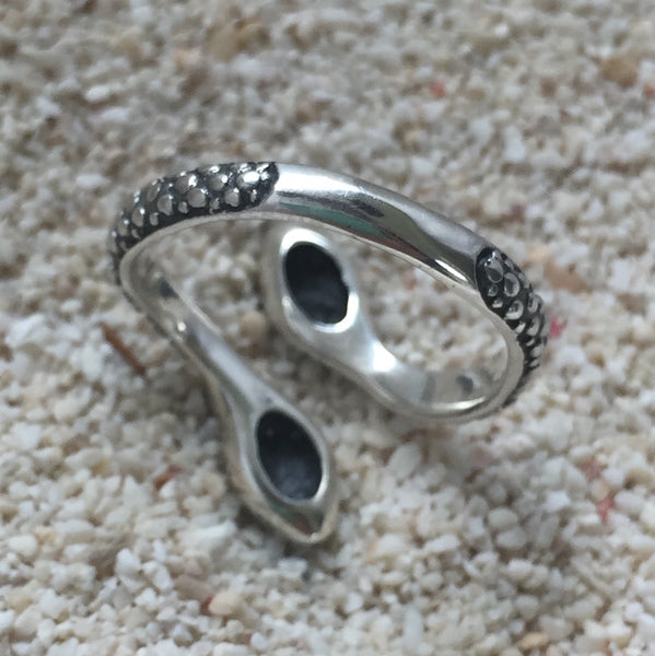 925 Silver Double Headed Snake Ring from Bali