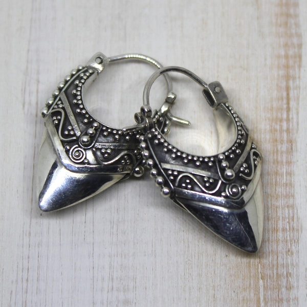 925 Silver Balinese Warrior Earrings