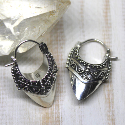 925 Silver Balinese Warrior Earrings