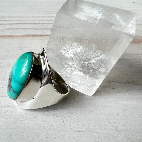 925 Sterling Silver and Sleeping Beauty Turquoise Ring
