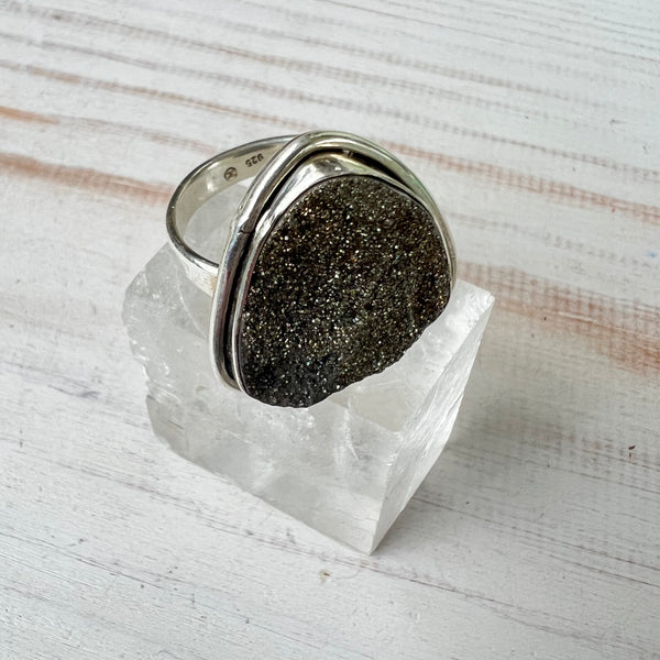 925 Sterling Silver and Pyrite Ring