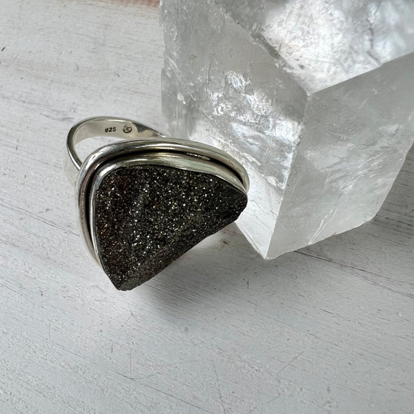 925 Sterling Silver and Pyrite Ring