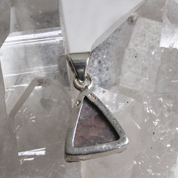 Cobalto Calcite + Sterling Silver Triangle Pendant