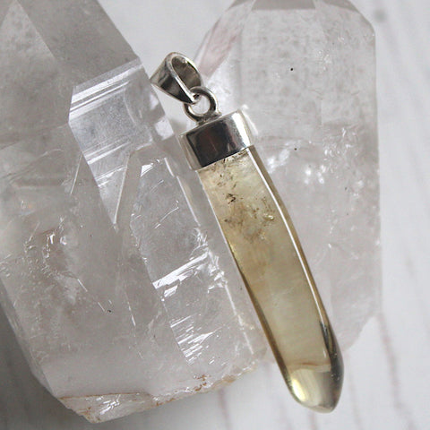 Citrine and Sterling Silver Freefrom Drop Pendant