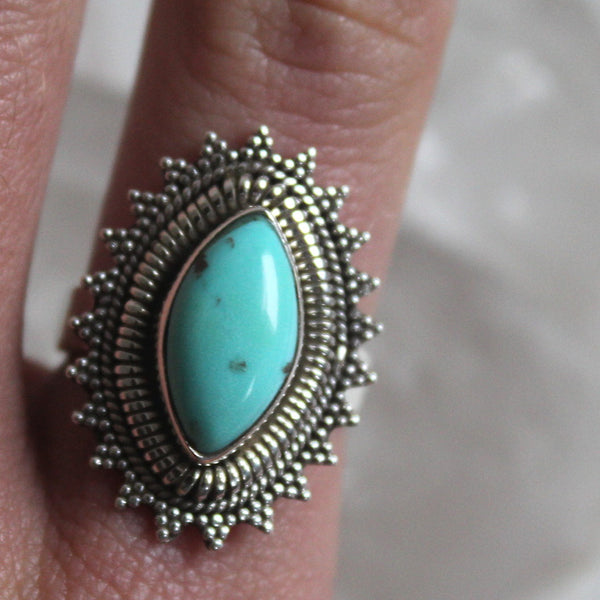 Arizona Turquoise Sterling Silver Marquise Ring