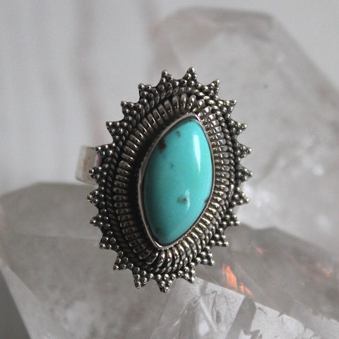 Arizona Turquoise Sterling Silver Marquise Ring