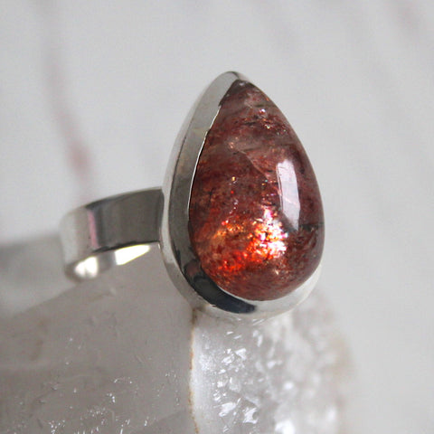 Drop of Sunshine Sunstone Sterling Silver Ring