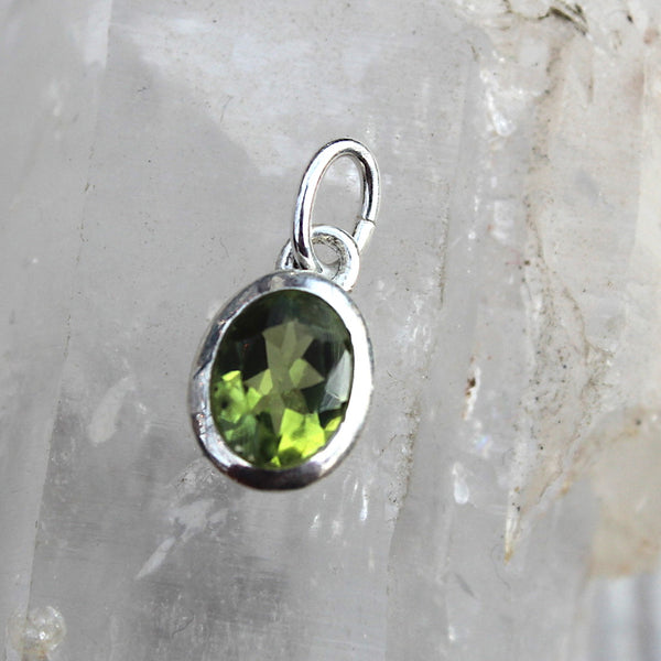 Little Peridot + 925 Silver Oval Pendant