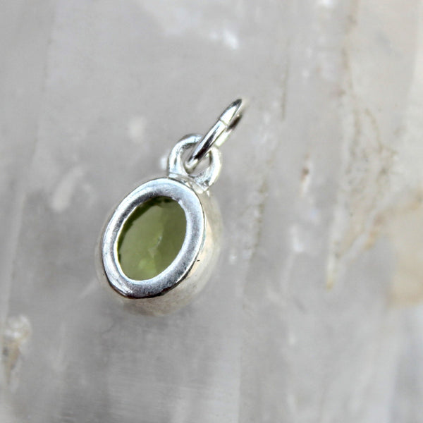Little Peridot + 925 Silver Oval Pendant