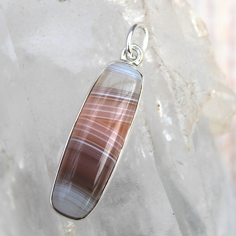 Botswana Agate + 925 Silver Pendant