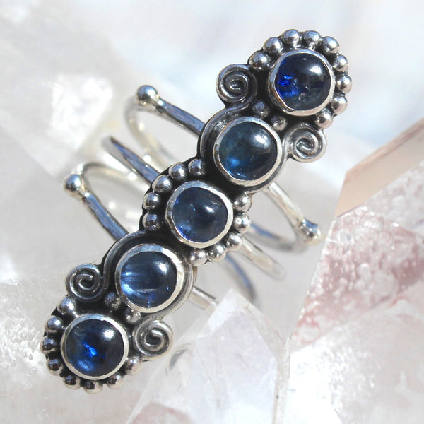 Stunning Swirly Blue Kyanite + 925 Sterling Silver Ring