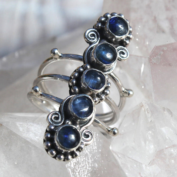 Stunning Swirly Blue Kyanite + 925 Sterling Silver Ring
