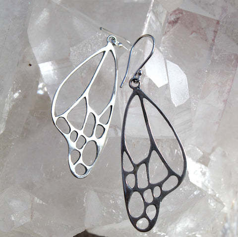 Sterling Silver Butterfly Wing Earrings