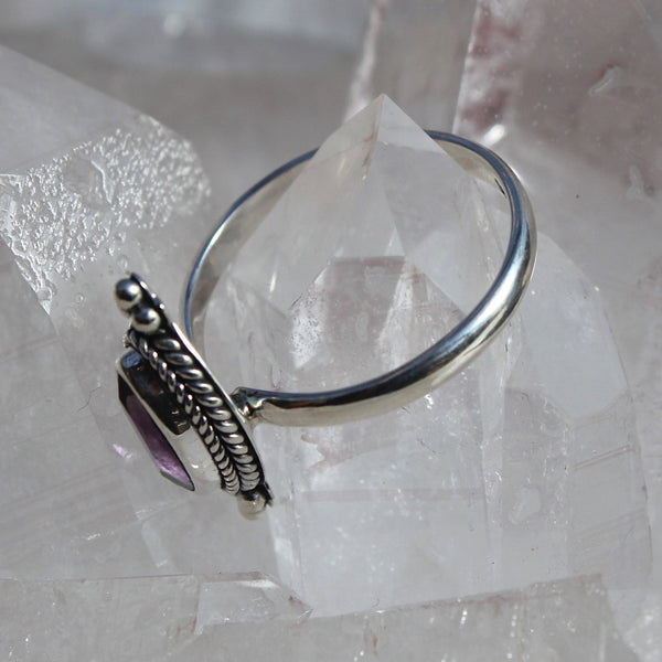 Sterling Silver Amethyst Marquise Ring