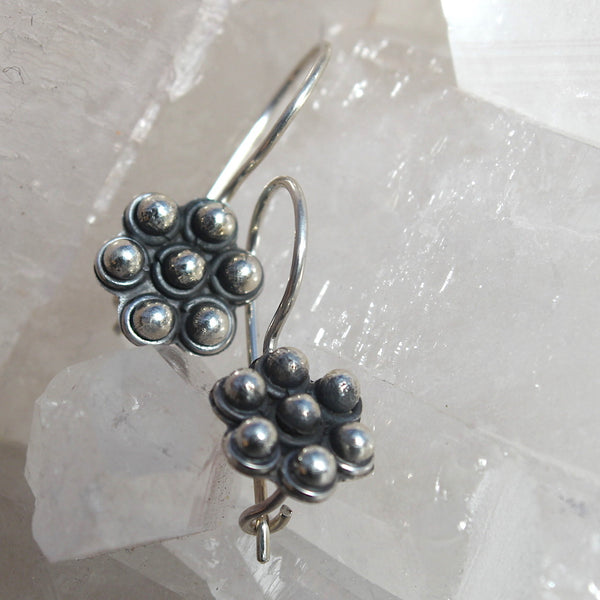 925 Sterling Silver Dotty Flower Earrings