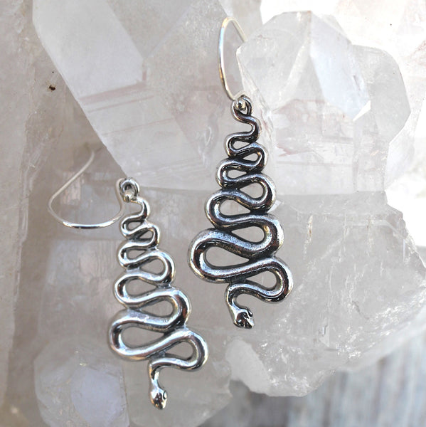 925 Sterling Silver Sacred Snakes Earrings