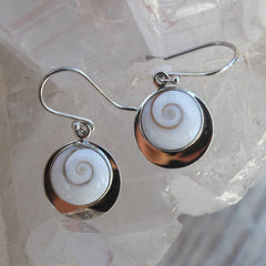 Little Shiva's Eye Shell Sterling Silver Earrings