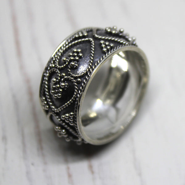 Double Heart Sterling Silver Balinese Ring