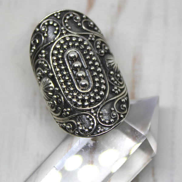 Sterling Silver Balinese Shield Ring