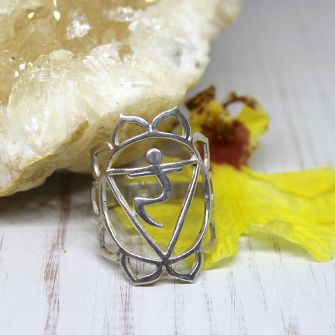 Solar Plexus Chakra Sterling Silver Ring