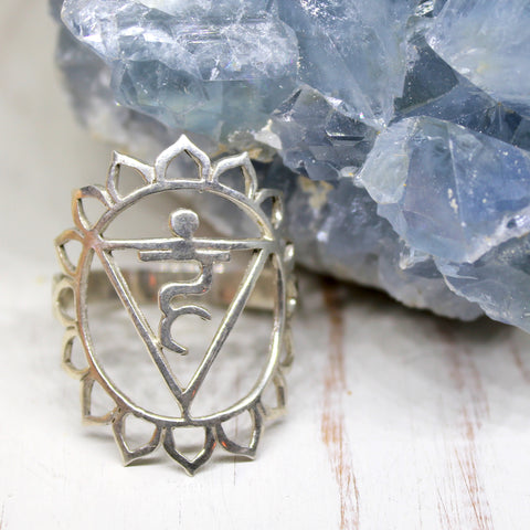 Throat Chakra Sterling Silver Ring