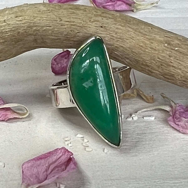 Chrysoprase 925 Silver Ring