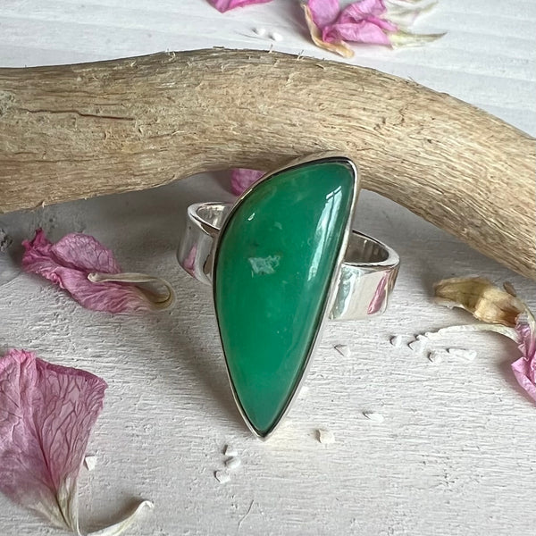 Chrysoprase 925 Silver Ring