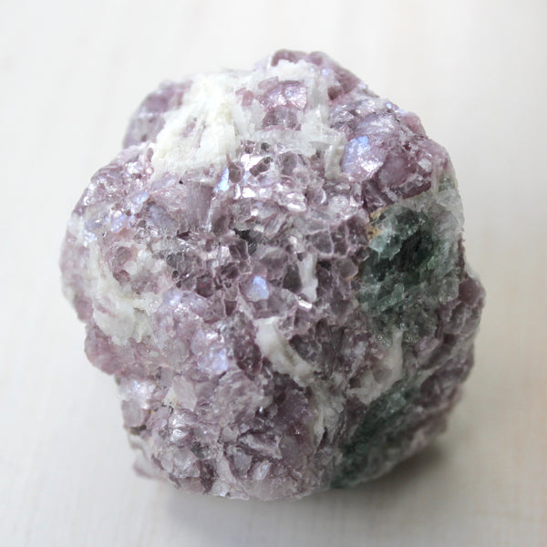 Lepidolite Chunk with Green Tourmaline