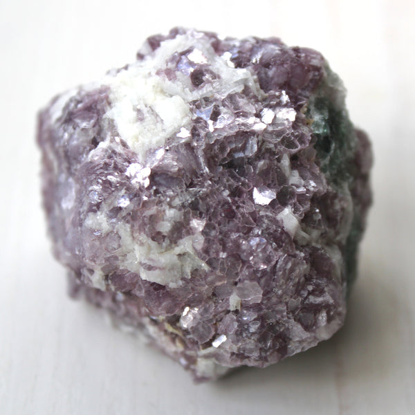 Lepidolite Chunk with Green Tourmaline