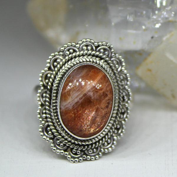 Sterling Silver and Sunstone Ring