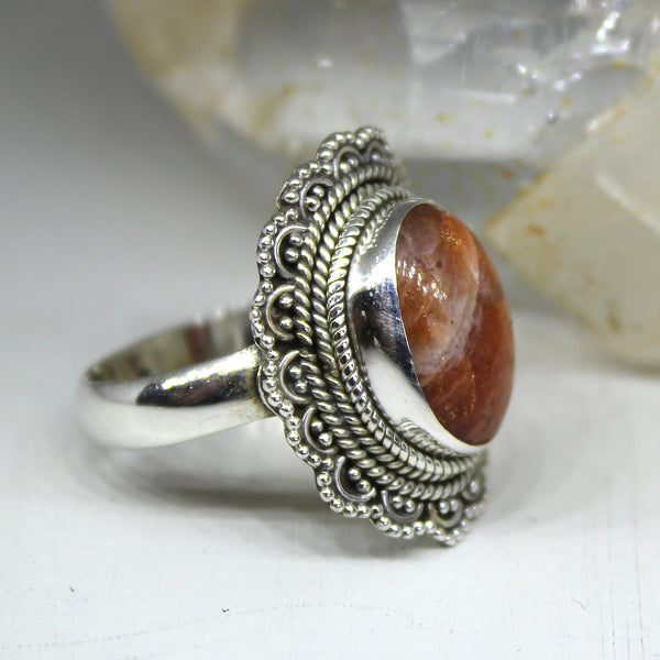 Sterling Silver and Sunstone Ring